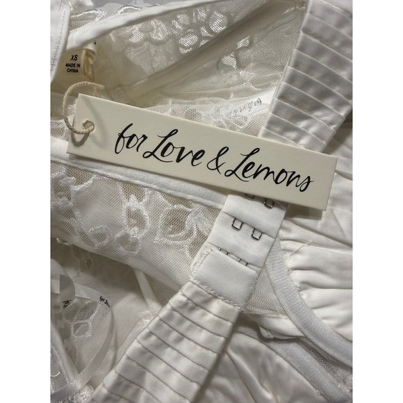 For Love & Lemons‎ Romi White Floral Eyelet Midi Dress XS - Picture 7 of 9